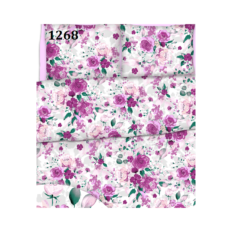 Pościel z Kory Lilia Wytrzymała- różowe kwiaty 1268